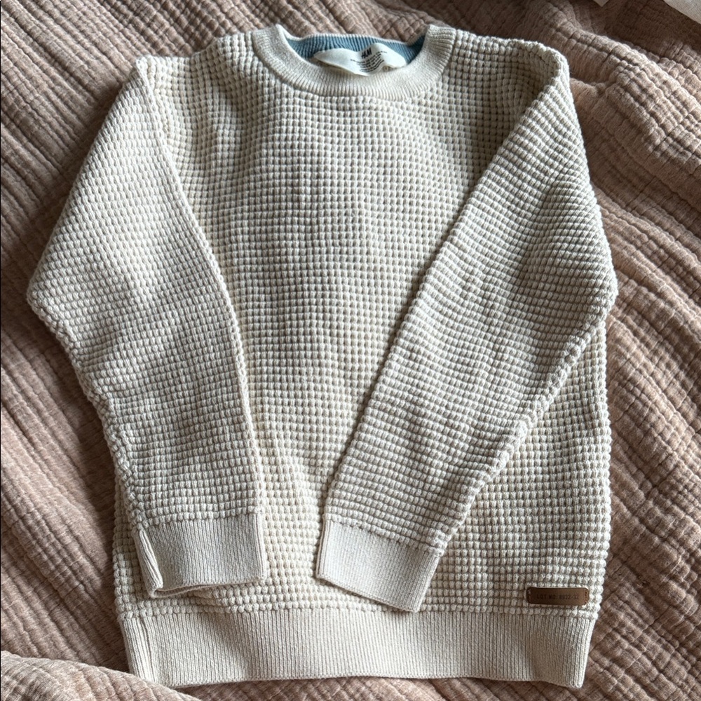 H&M Kids Cream Waffle Knit Sweater